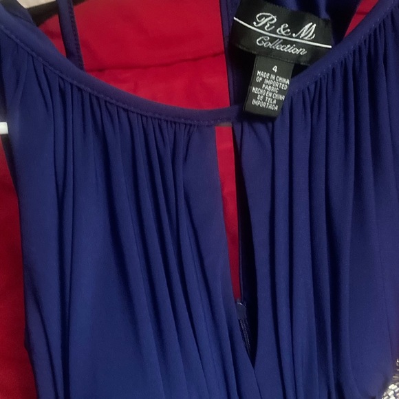 R & M Richard’s Sleeveless Long Gown With Beaded Waist size 4 NWOT - Picture 8 of 11